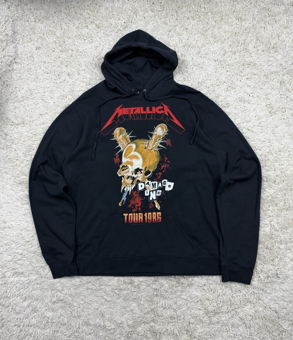 Metallica Damage Inc Tour 1986 Hoodie Mens XXL Black Pushead Skull Bravado Band